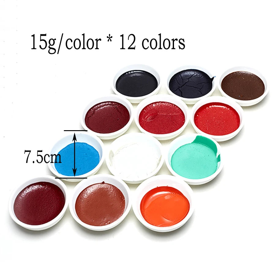12 Colors Watercolor Paint Set Metallic Gold Glitter For Artists