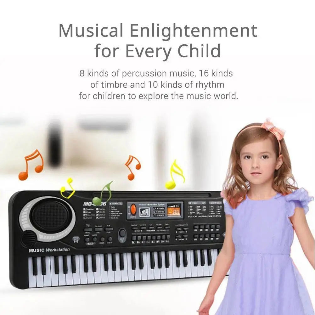 61 Keys Digital Electronic Keyboard Kids Multifunctional Electric Piano for  Student with Microphone Function Musical Instruments