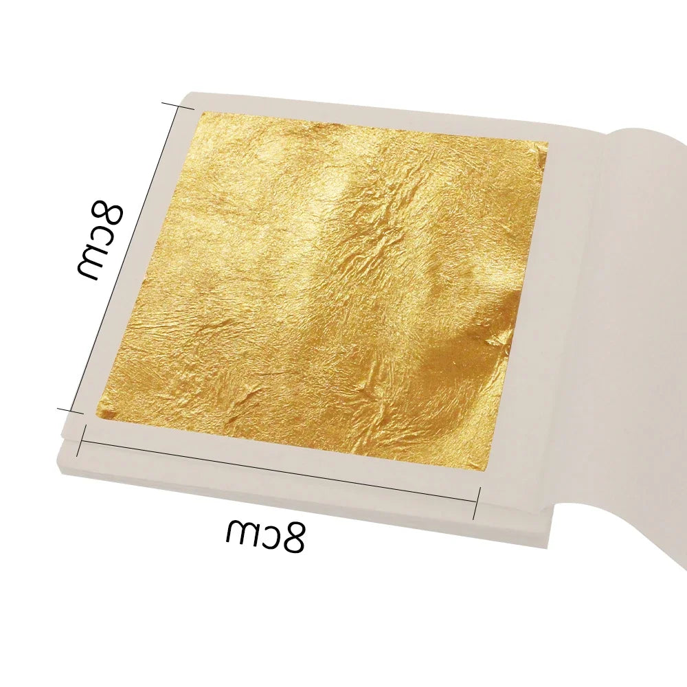 24K Pure Gold Leaf Edible Gold Foil Sheets for Cake Decoration