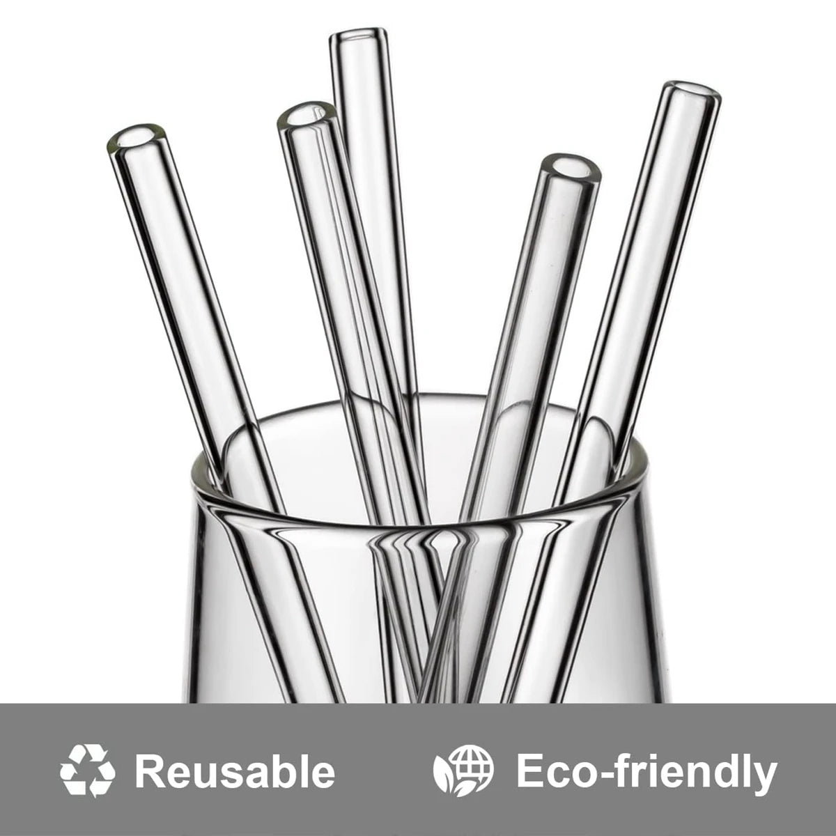 4Pcs Reusable Glass Straws 8mm Bent Colorful Glass Drinking Straws Eco  Friendly Drinking Straws for Cocktail Smoothie Milkshake