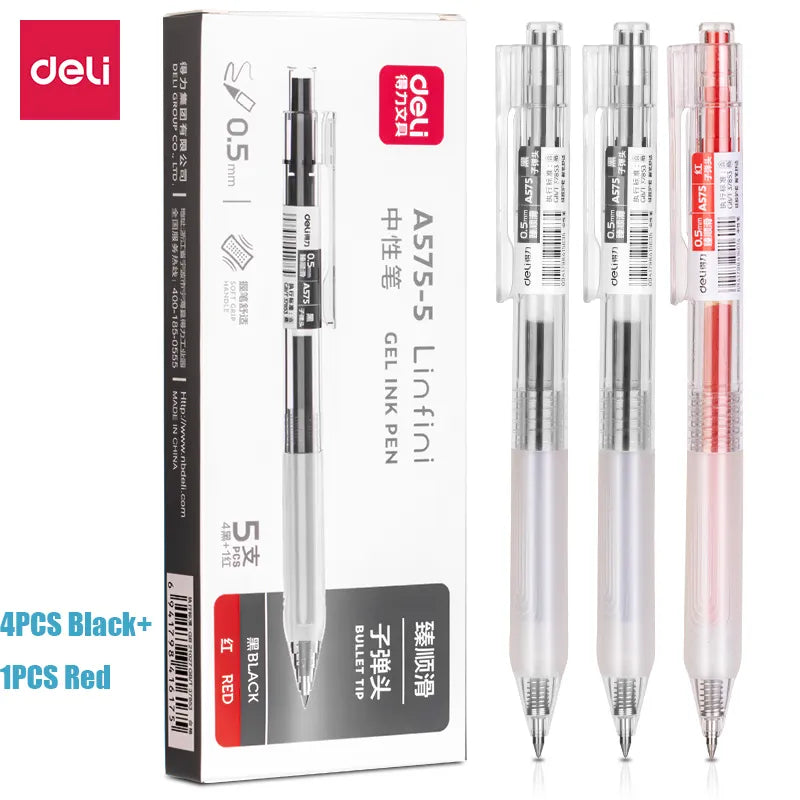 4pcs School & Office Writing Pens, Retractable Black Ink 0.5mm Erasable  Neutral Pen