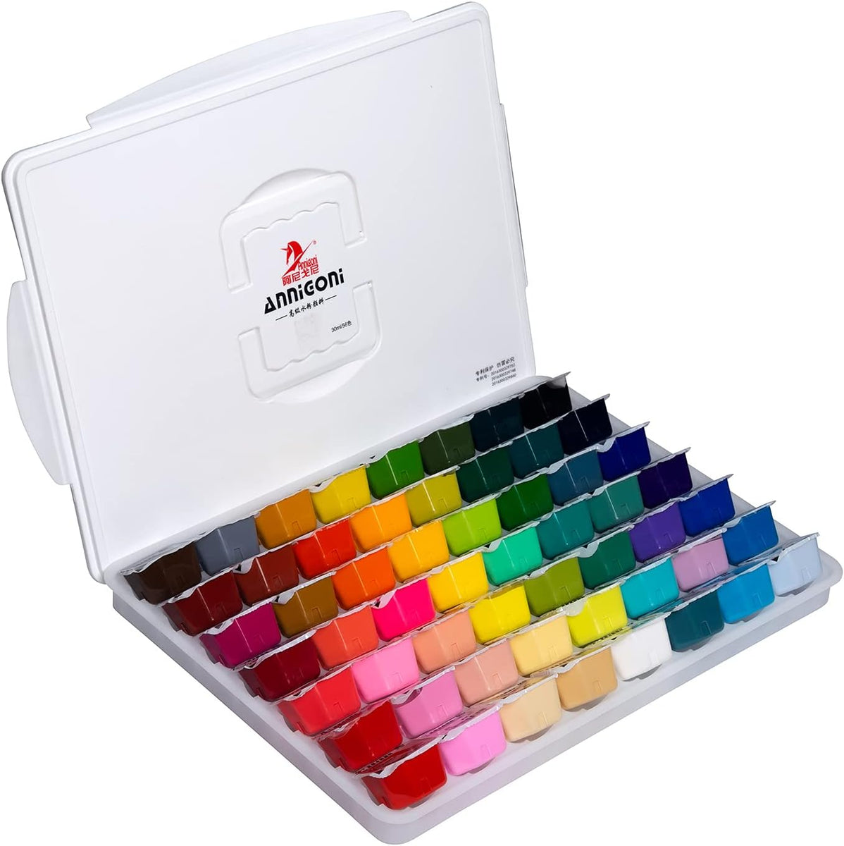 Gouache Paint Set, 56 Colors x 30ml Unique Jelly Cup Design in a Carry