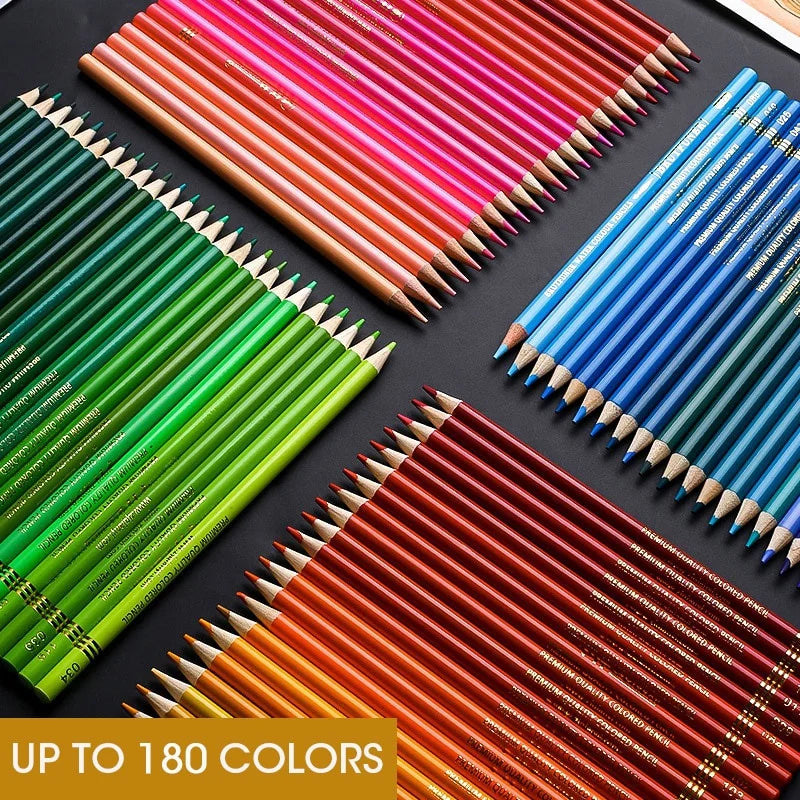 48/72/120/160/180 Professional Oil Color Pencil Set Watercolor Drawing Colored  Pencils Wood Colour Coloured Pencils Kids