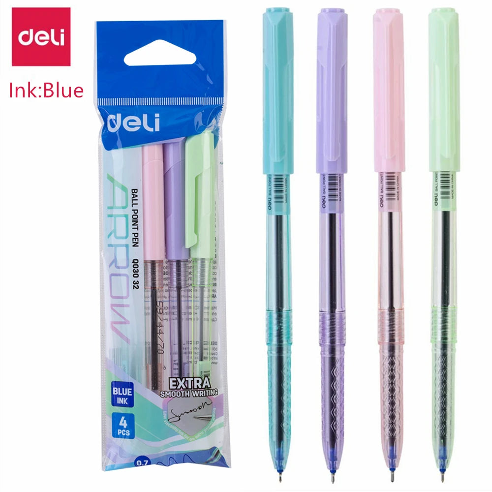 Deli Multicolor Pens 4-in-1 Retractable Ballpoint Pens 4 Vivid