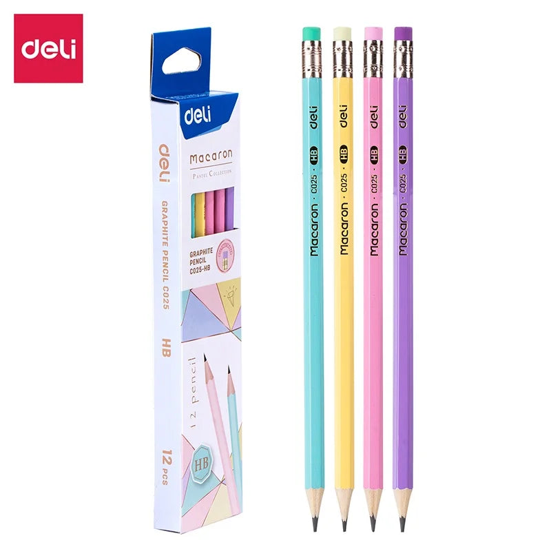 DELI Graphite Pencils for School 1 Box(12PCS) HB/2B Office Pencil