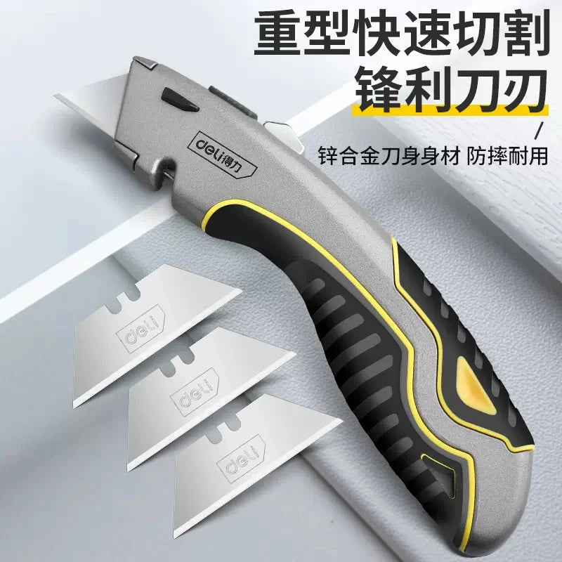 Retractable Box Cutter Utility Knife Zinc-Alloy Heavy Duty 18mm