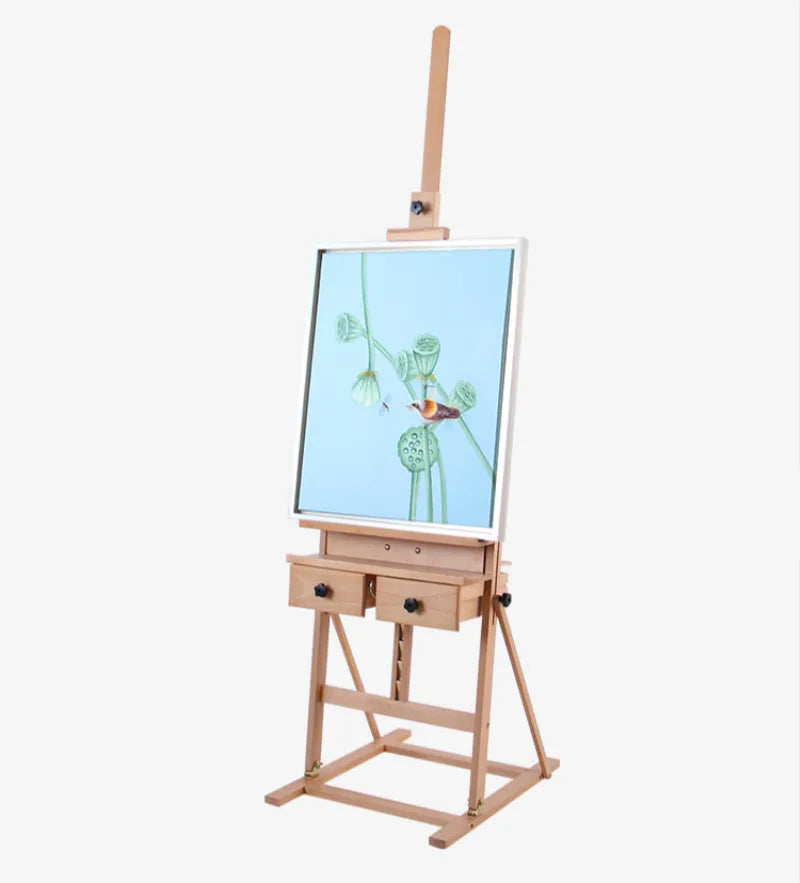 Solid Wood Easel Caballete De Pintura Artist Oil Paint Stand Atril