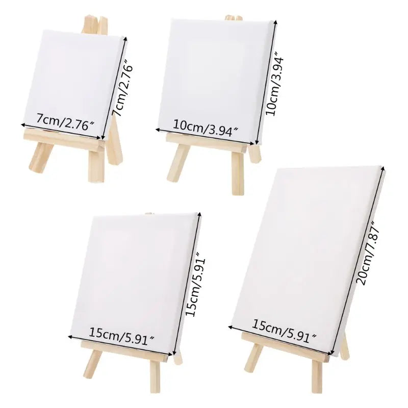 1 Set Mini Blank Canvas with Quality Easel for Painting Acrylic Paint Art  Supplies For Artist