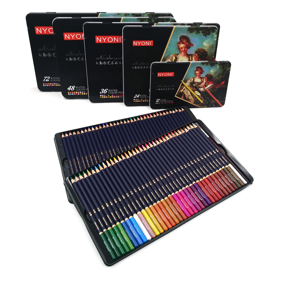 72 Colored Pencils Watercolor lapices de colores Profesionales 36