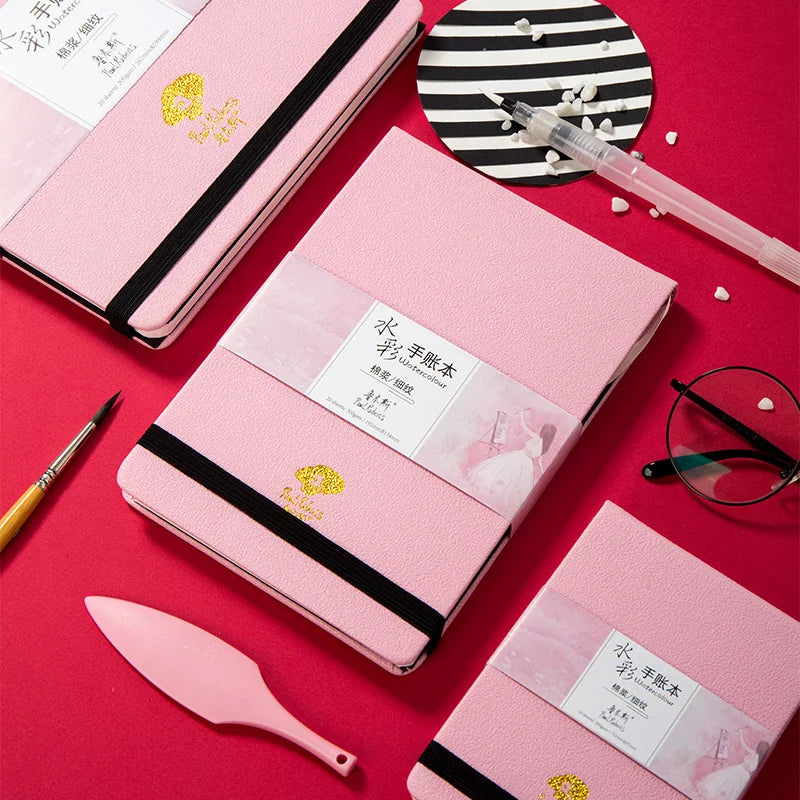 Portable Leather Sketchbook With Cute Design And 300g Cotton