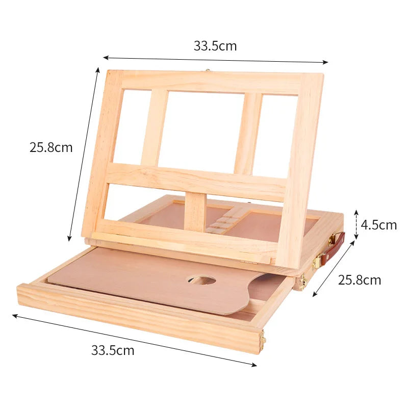 Wooden Table Easels For Painting Artist Kids Sketch Drawer Box