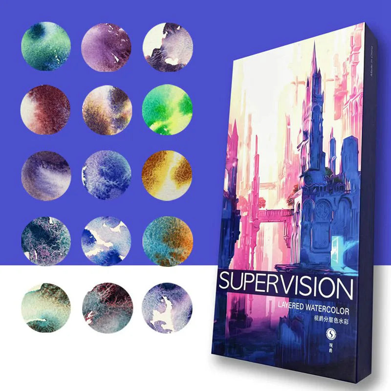 Super Vision 10 Colors Professional Layered Color Watercolor Paint 15m –  AOOKMIYA