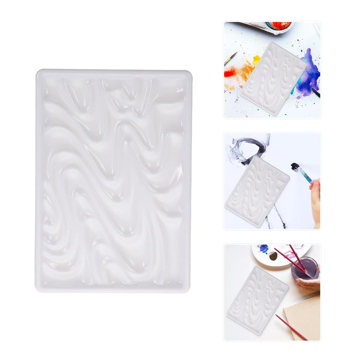 Mini Imitate Ceramic Watercolor Paint Palette With Lid Plastic Pallet For  Gouache Nail Painting Drawing Art