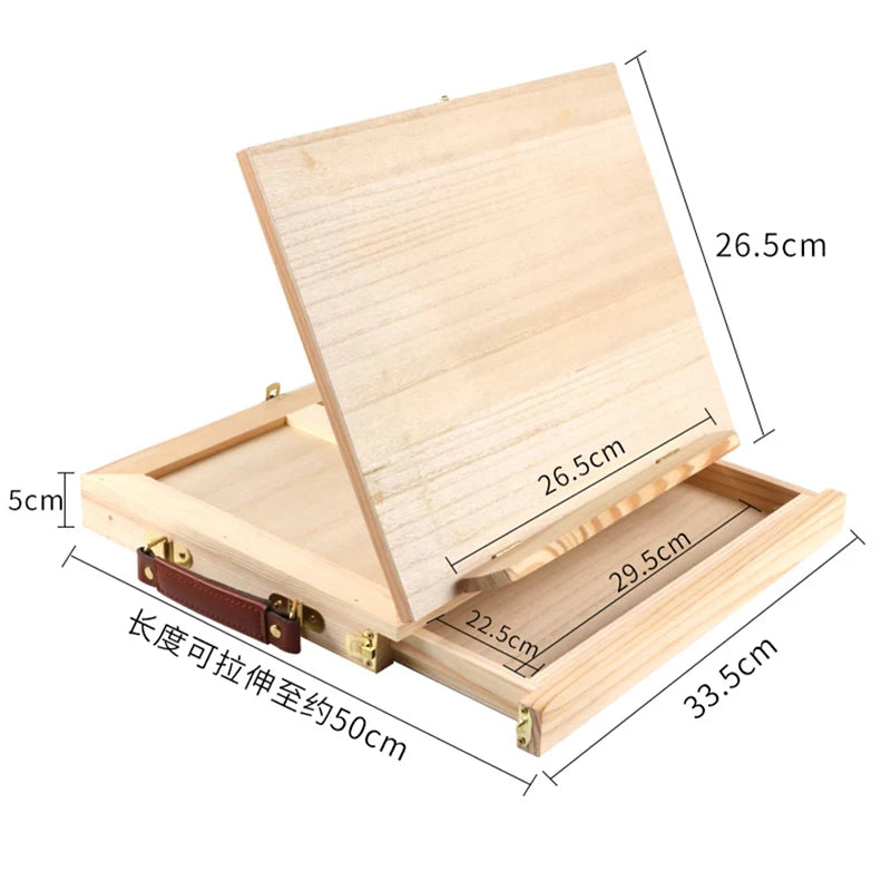 Wood Table Easels For Painting Artist Kids Drawer Box Portable