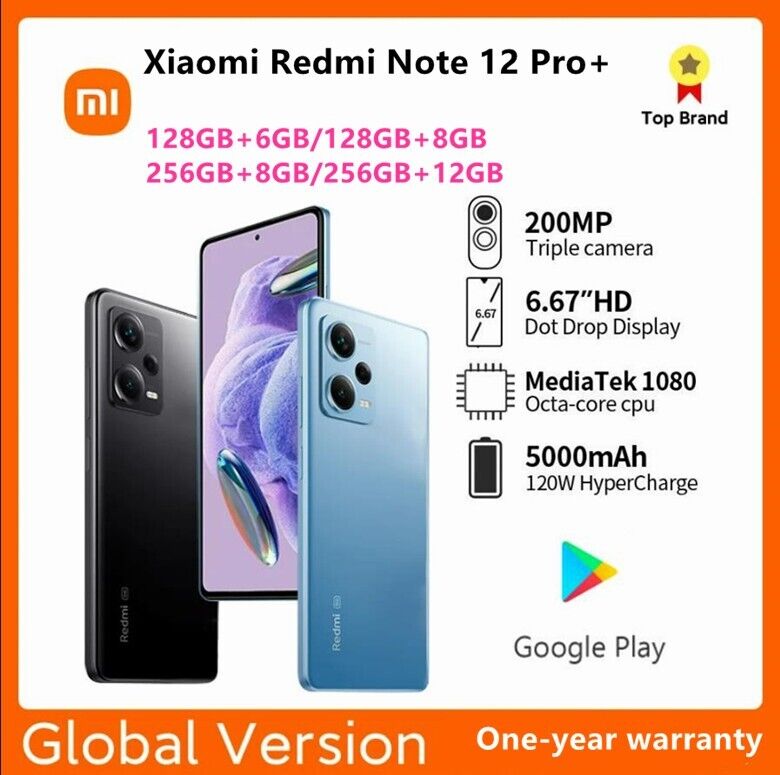 Xiaomi Redmi Note 12 Pro 4G (256GB+8GB) GSM Unlocked 6.67 AMOLED 108MP  5000mAh