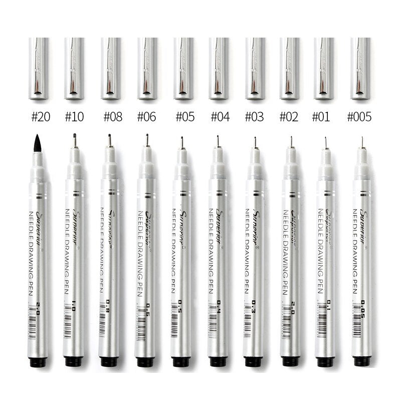 10 Pcs/lot Of Very Fine Line Color Cancel The Pen Mark Pen Drawing