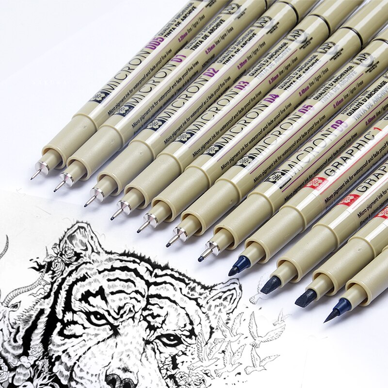 Waterproof Sakura Pigma Micron Pen Neelde Soft Brush Drawing Pen