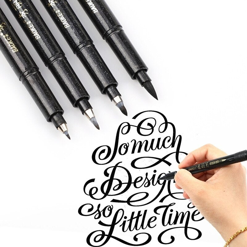 4pcs/set Calligraphy Pen Hand Lettering Art Pens Brush Ink