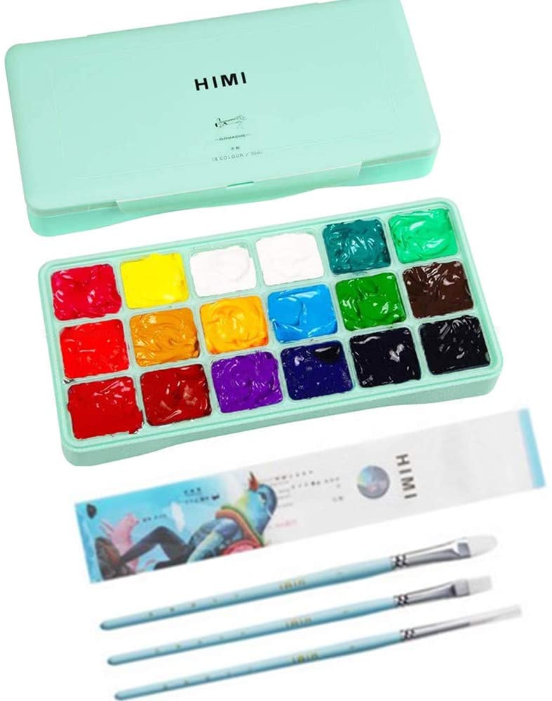 HIMI MIYA Gouache Paint Set 18/24 Colors 30ml Unique Jelly Cup Design –  AOOKMIYA