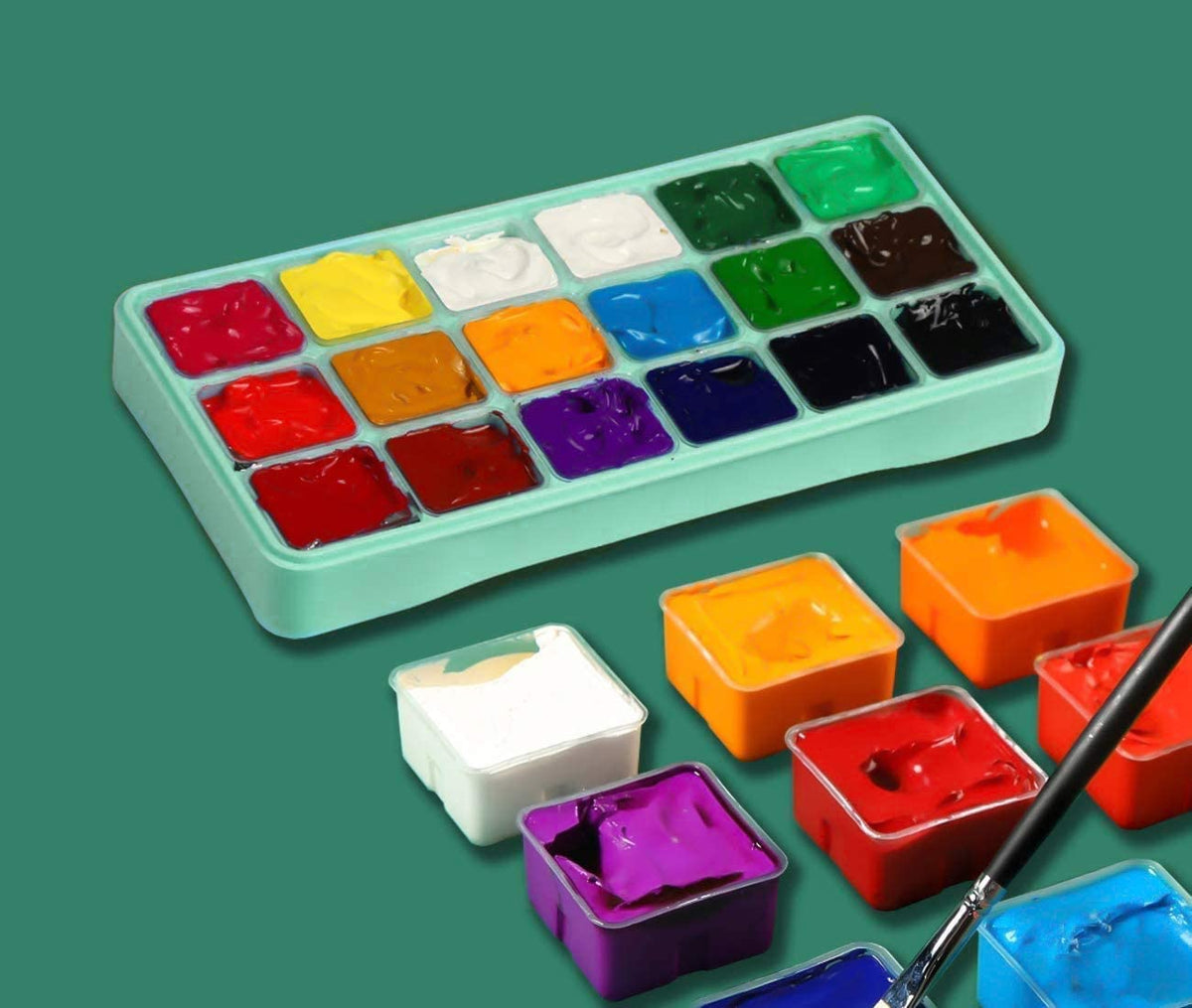 MIYA HIMI Gouache Paint Set 18 Colors (30ml/Pc) Paint Set Unique Jelly Cup  Design Non Toxic Paints for Artist, Hobby Painters & Kids, Ideal for Canvas