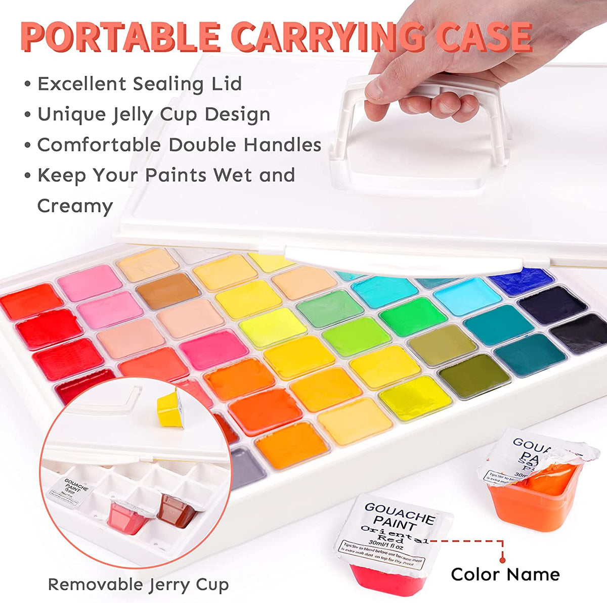 AOOK HIMI MIYA Gouache Paint Set, 56 Colors x 30ml Unique Jelly Cup De –  AOOKMIYA
