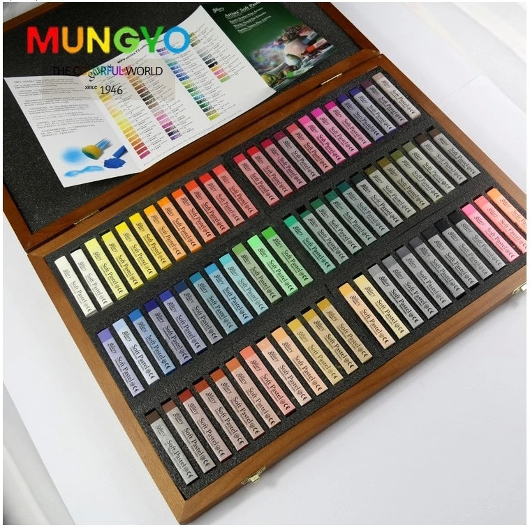 Mungyo Pastel Soft Oil Pastels Set 72 Colors Wood Box Set Square