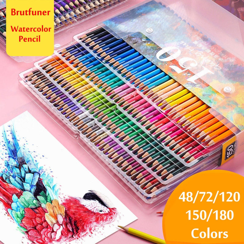 48/72/120/160/180 Professional Oil Color Pencil Set Watercolor Drawing Colored  Pencils Wood Colour Coloured Pencils Kids