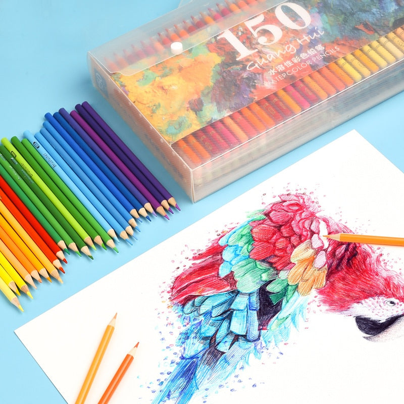 GUANGHUI 150 Colors Wood Watercolor Pencil Professional Soft Water S –  AOOKMIYA