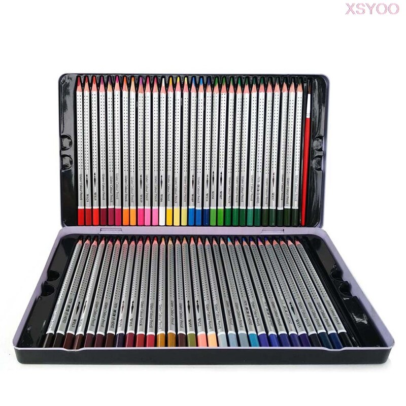 SUTENG 48 Colored Pencil Water-Soluble Set Smudgeable Pigments