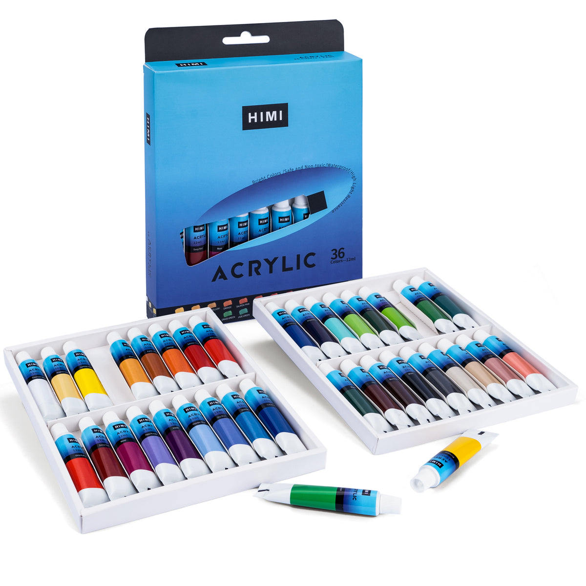 HIMI Acrylic Paint Set, 36 Colors Acrylic Paint Kit for Canvas, Craft –  AOOKMIYA