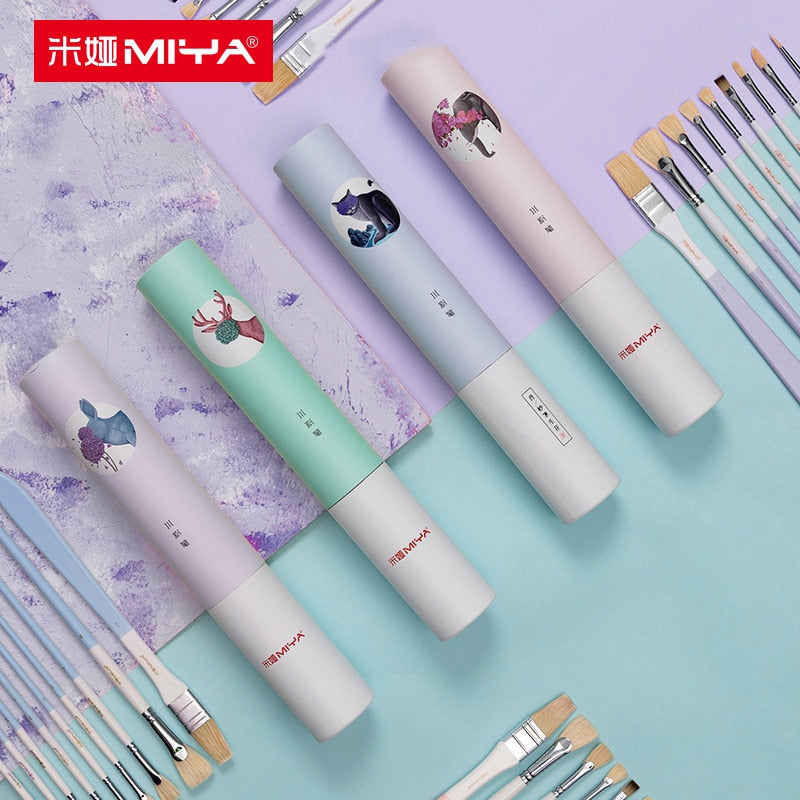 MIYA HIMI Artist Paint Brush Set - 9 Different Sizes Paint Brushes S –  AOOKMIYA