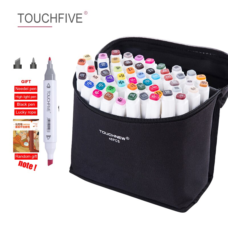 Touchfive Markers 40/60/80/168 Color Dual Tips Sketchmarker for