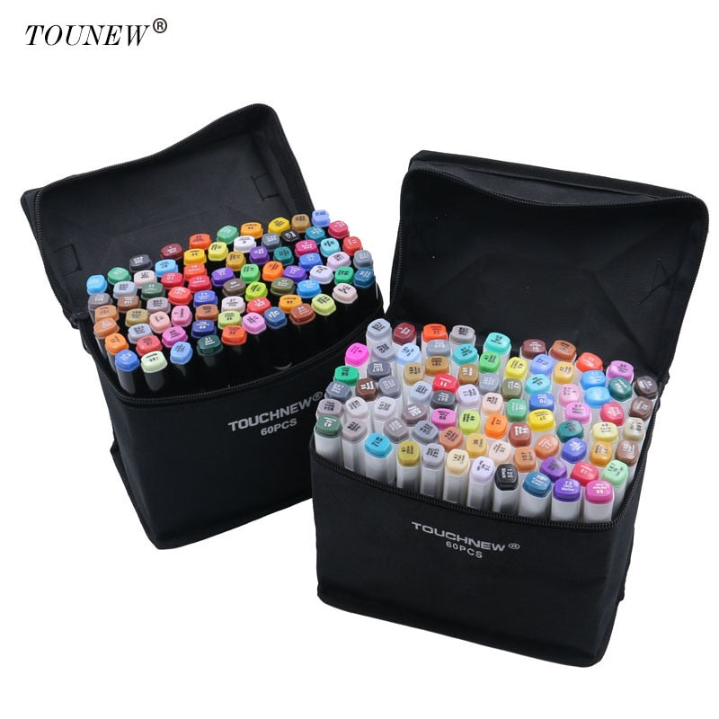 CHROME Touch Cool 60 Colors Twin Head Art Markers for Manga  and Impression Sketch - Fine & Broad Twin Marker