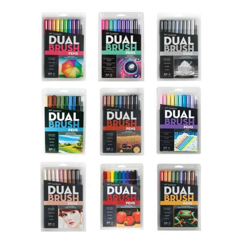 Dual Brush Pen Art Markers 6-Pack, Galaxy, Brush Markers