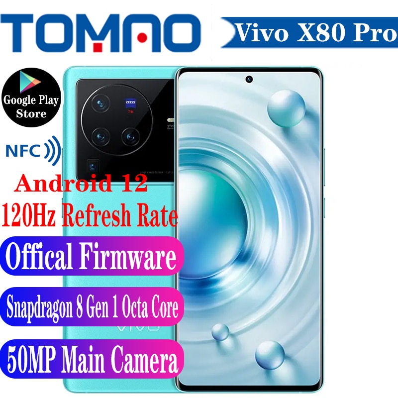 VIVO X80 Pro 5G Smartphone Android 12 Snapdragon 8 Gen 1 Octa Core NFC  Touch ID