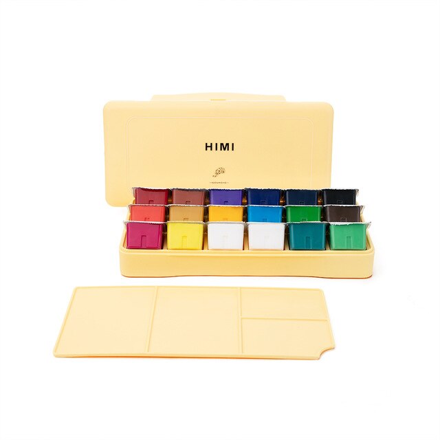 AOOK MIYA Gouache Paint Set, 18 Colors x 30ml Unique Jelly Cup