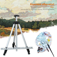 AOOKMIYA 1.6m Aluminium Alloy Folding Painting Frame Easel Adjustable Tripod Display Shelf Artist Student Portable Outdoor Sketch Holder