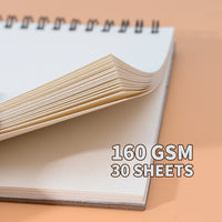 1 Pcs Sketchbook A6 30 Sheets 160g Spiral Notebook Wooden Pulp Sketching Paper Pad Inner Blank Drawing Graffiti Art Supplies