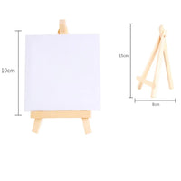 AOOKMIYA 1 Set Mini Blank Canvas with Quality Easel for Painting Acrylic Paint Art Supplies For Artist Painting Craft Drawing Kids Gifts