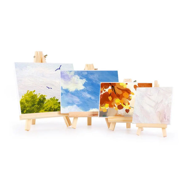 AOOKMIYA 1 Set Mini Blank Canvas with Quality Easel for Painting Acryl