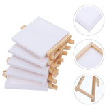 AOOKMIYA 10 Sets Mini Frame Easels Miniature Painting Desktop Canvas Board Canvases Card Stand