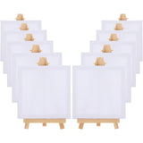 AOOKMIYA 10 Sets Mini Frame Easels Miniature Painting Desktop Canvas Board Canvases Card Stand