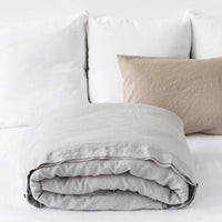 100% Pure Linen Light Grey Bedding Set for Double Bed Queen/King Comforter Cover Set Single 1 Duvet Cover And 2 Pillowcases