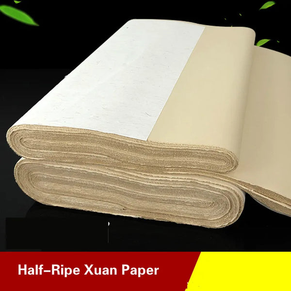 100 Sheets Xuan Paper Chinese Semi-Raw Rice Paper For Chinese Painting Carta Riso Calligraphy Or Paper Handicraft Supplies