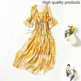 AOOKDRESS 100% Silk Dress Women Summer 2024 Floral Long Female Beach Elegant Ladies es Two-piece Vestido De Mujer Pph5034