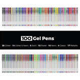 100 cores gel caneta conjunto glitter neon metálico colorido cores originais padrão metálico para adultos colorir livros desenho escrita