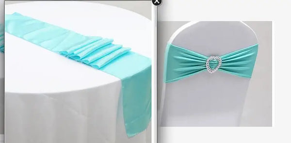 100 pcs tiffany blue chair sash + 10 pcs tiffany blue table runner  for wedding party Free shipping by DHL