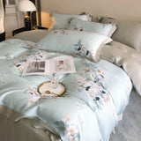 100% tencel satin duvet cover set solid printed plain bedding comforter sets