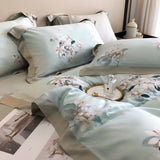 100% tencel satin duvet cover set solid printed plain bedding comforter sets