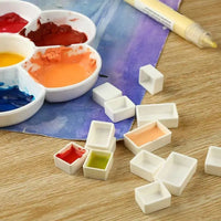 AOOKMIYA AOOKMIYA  100PCS 1ml/2ml Plastic Empty Watercolor Half Paint Pans for Children Artist Student Beginners Painting Drawing Palette Paint Box